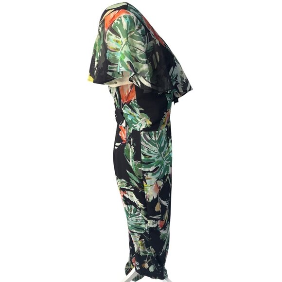 Adelyn Rae Womens Floral Print V Neck Short Sleeve Jumpsuit S - Picture 6 of 13